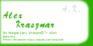 alex krasznar business card